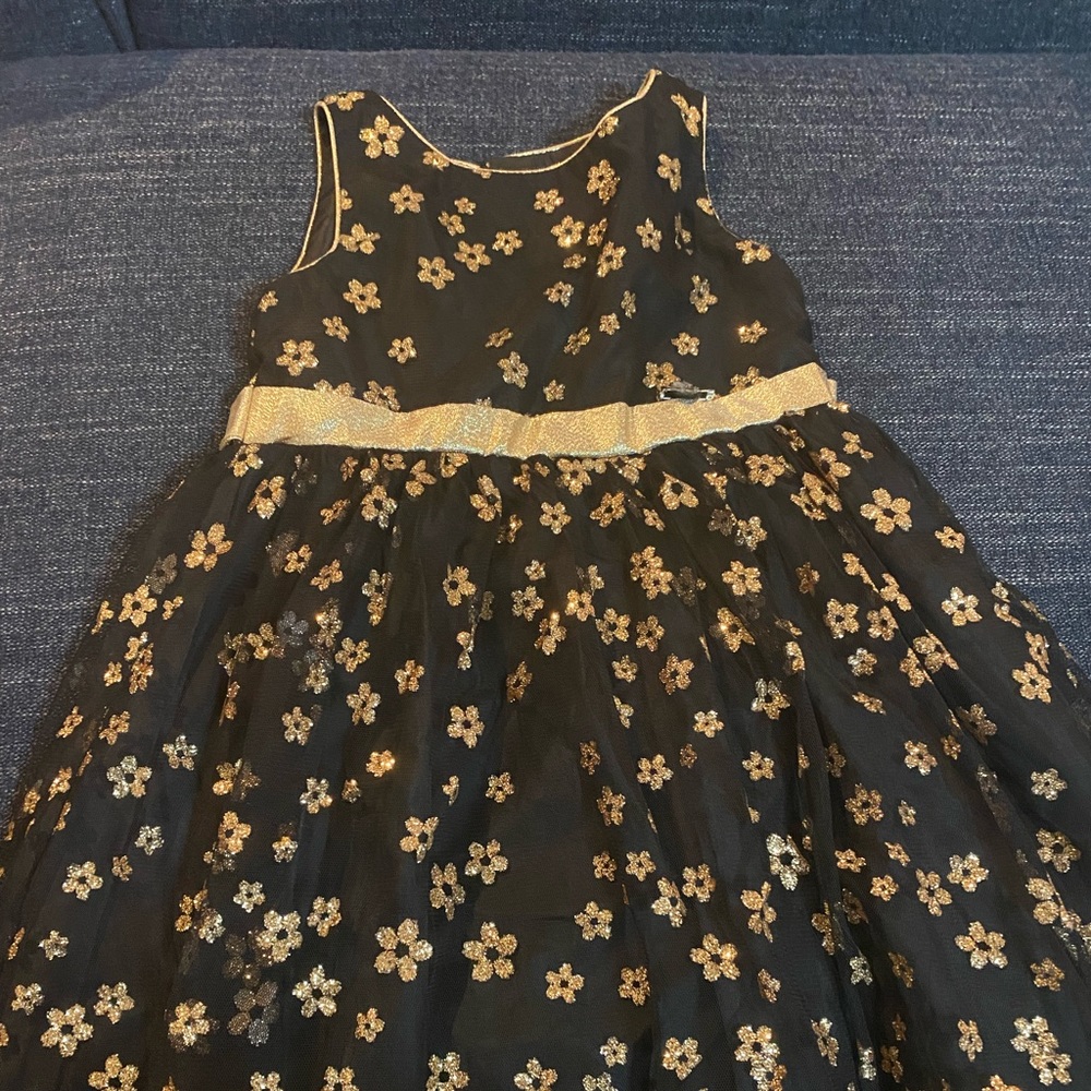 Black and gold dress with flowers
